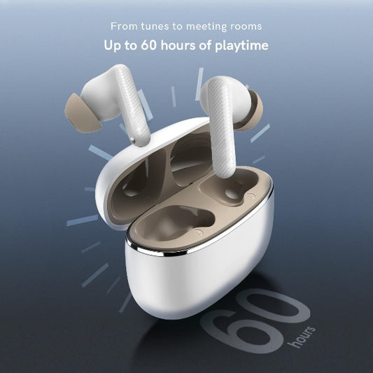 Aura Buds in Ear Truly Wireless Earbuds with 60H of Playtime, Quad Mic with ENC, Dual Device Pairing, Instacharge(10 Min=150 Min),12Mm Polymer Composite Driver,BT V5.3(Aura White)